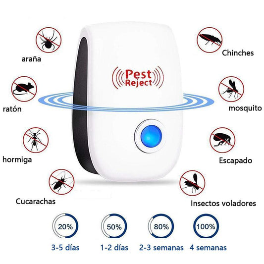 Repelente Ultrasónico (Ratas, Cucarachas, Mosquitos y más) - PestReject™