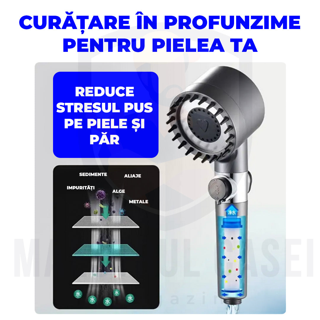 Cap de duș cu presiune înaltă + 1 filtru gratuit - AquaZen™